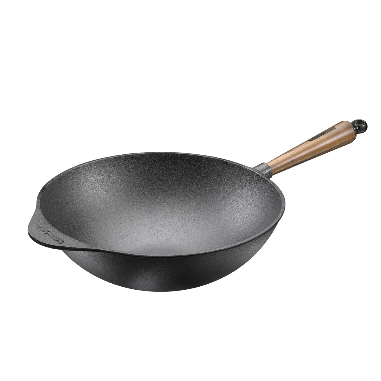 SKEPPSHULT Wokpfanne Ø 32 cm Höhe 8,5 cm Gusseisen Schwarz Neu 0875V