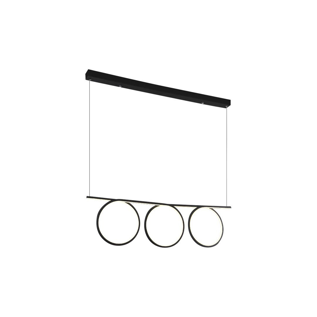 Kronleuchter Deckenleuchte Hängelampe Loop Schwarz 60W Led Deckenlampe