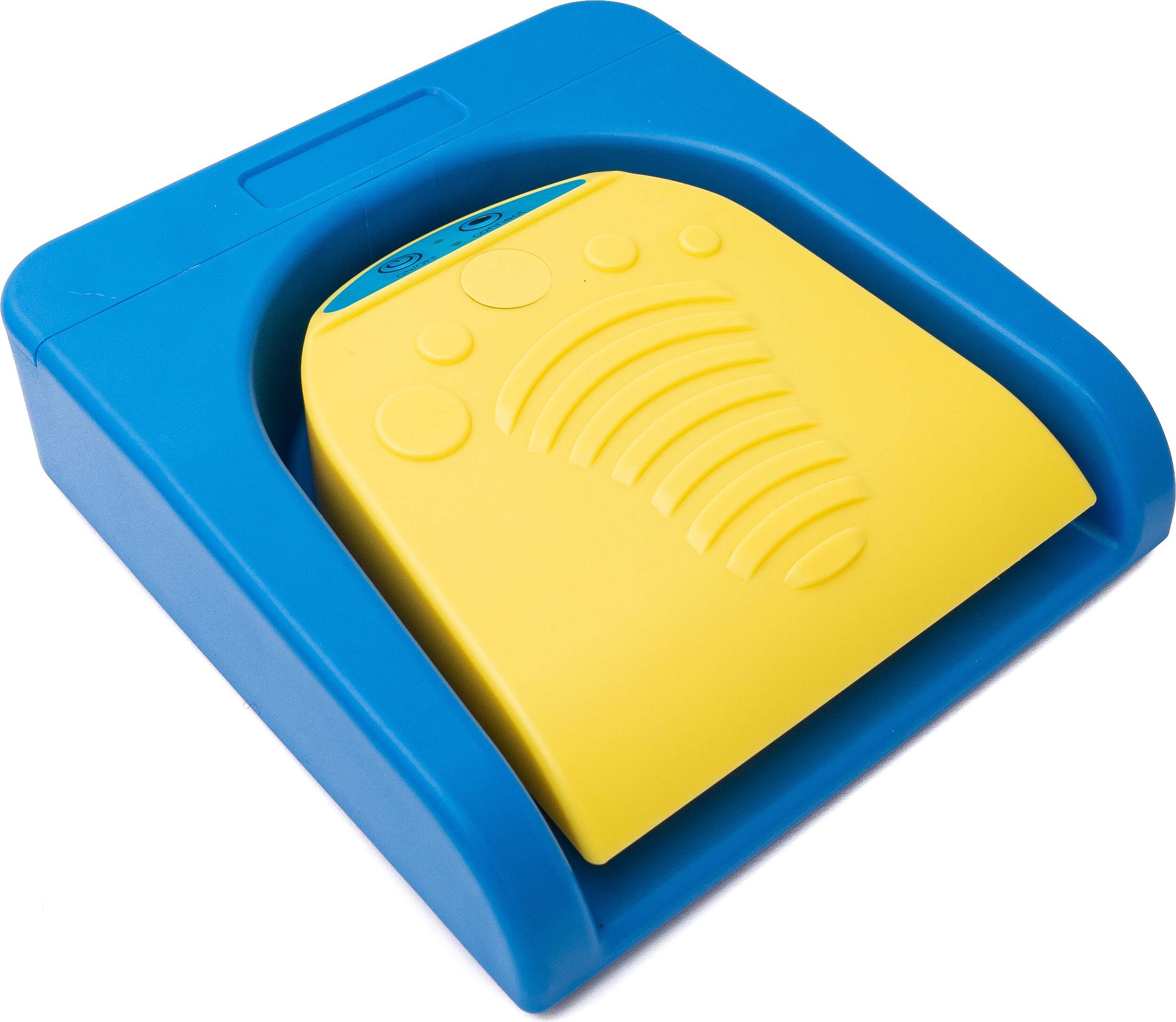 System-S Bluetooth Fußpedal kabellos mit USB 3.1 Typ C Anschluss für PC Hotkeys Blau Gelb 78662286