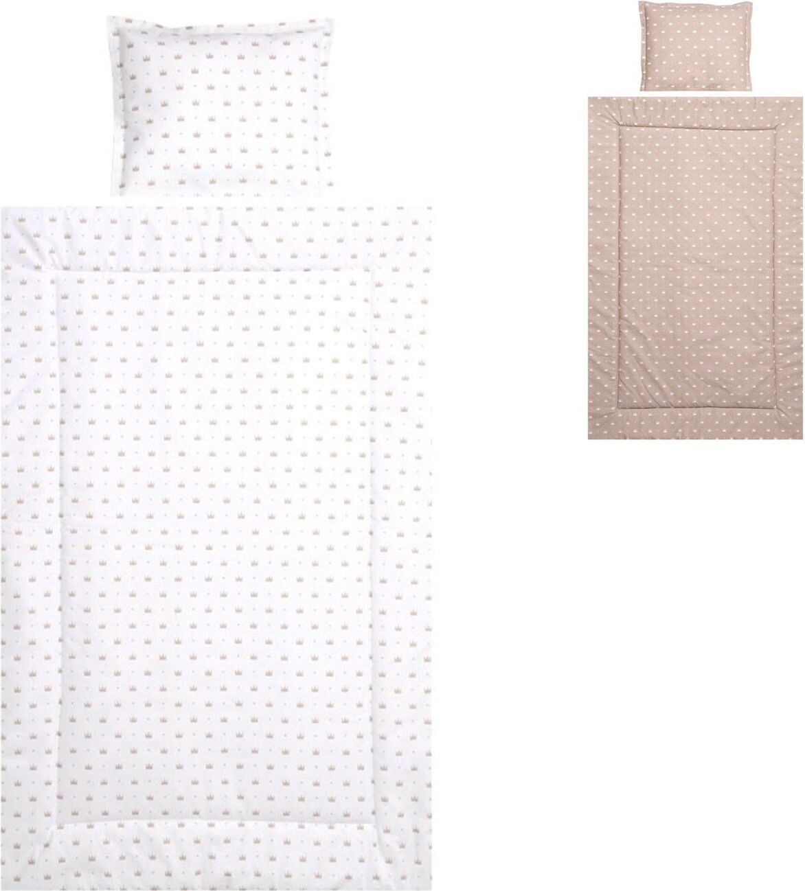 Lorelli Kinderbettwsche 3-teilig, Decke 140 x 95 Kissen 43 x 35 Laken 150 x 100 wei beige 10420014801