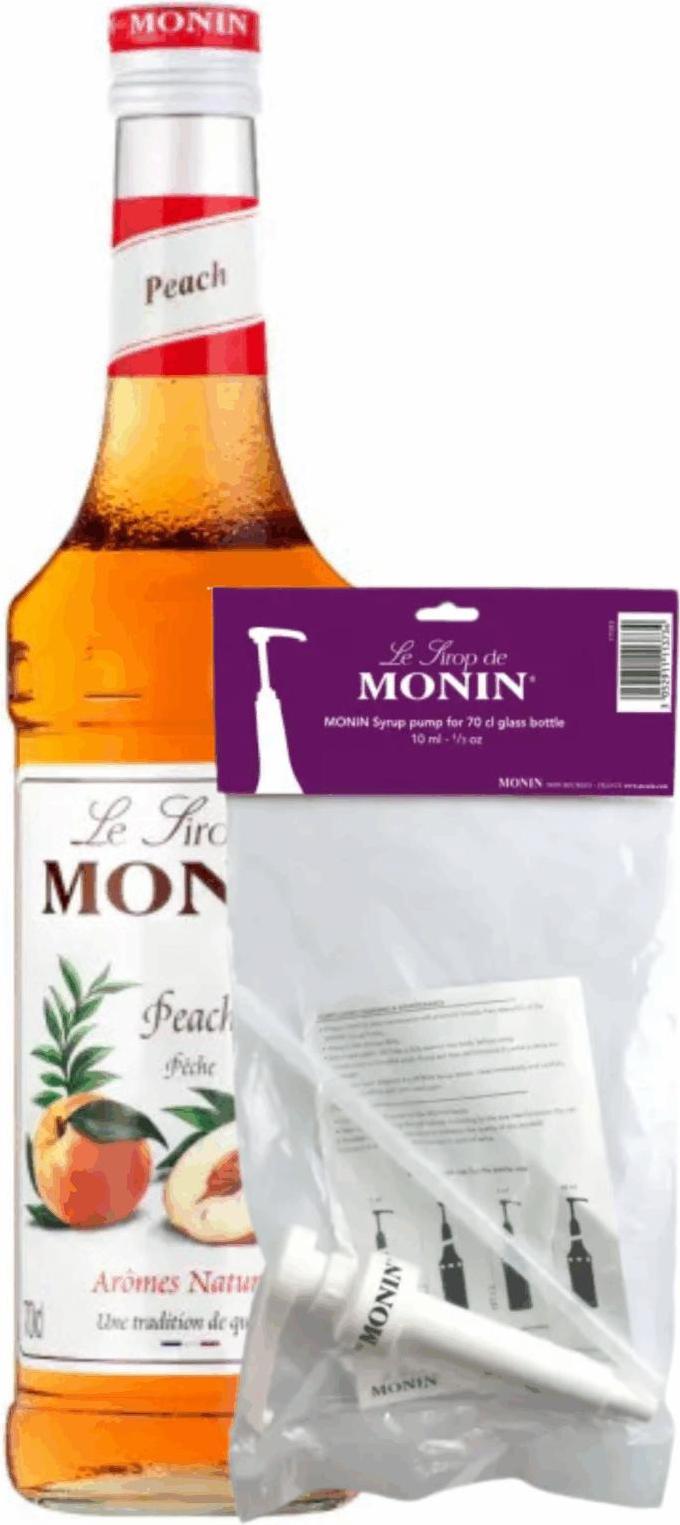 Monin Sirup Pfirsich (70 cl) + Siruppumpe (10 ml)
