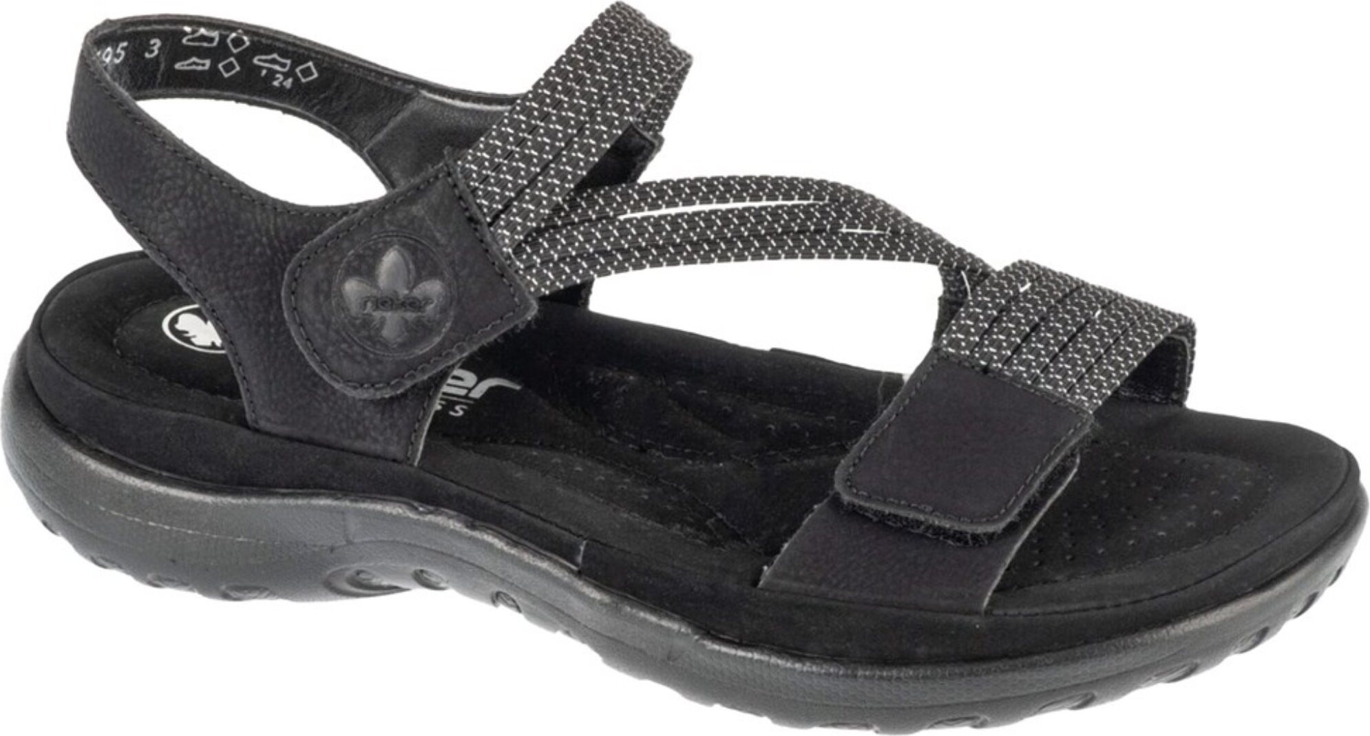 Rieker 60862 Sandali Donna Con Cinturino | Tripla Chiusura In Velcro | Suola Zeppa Ammortizzata