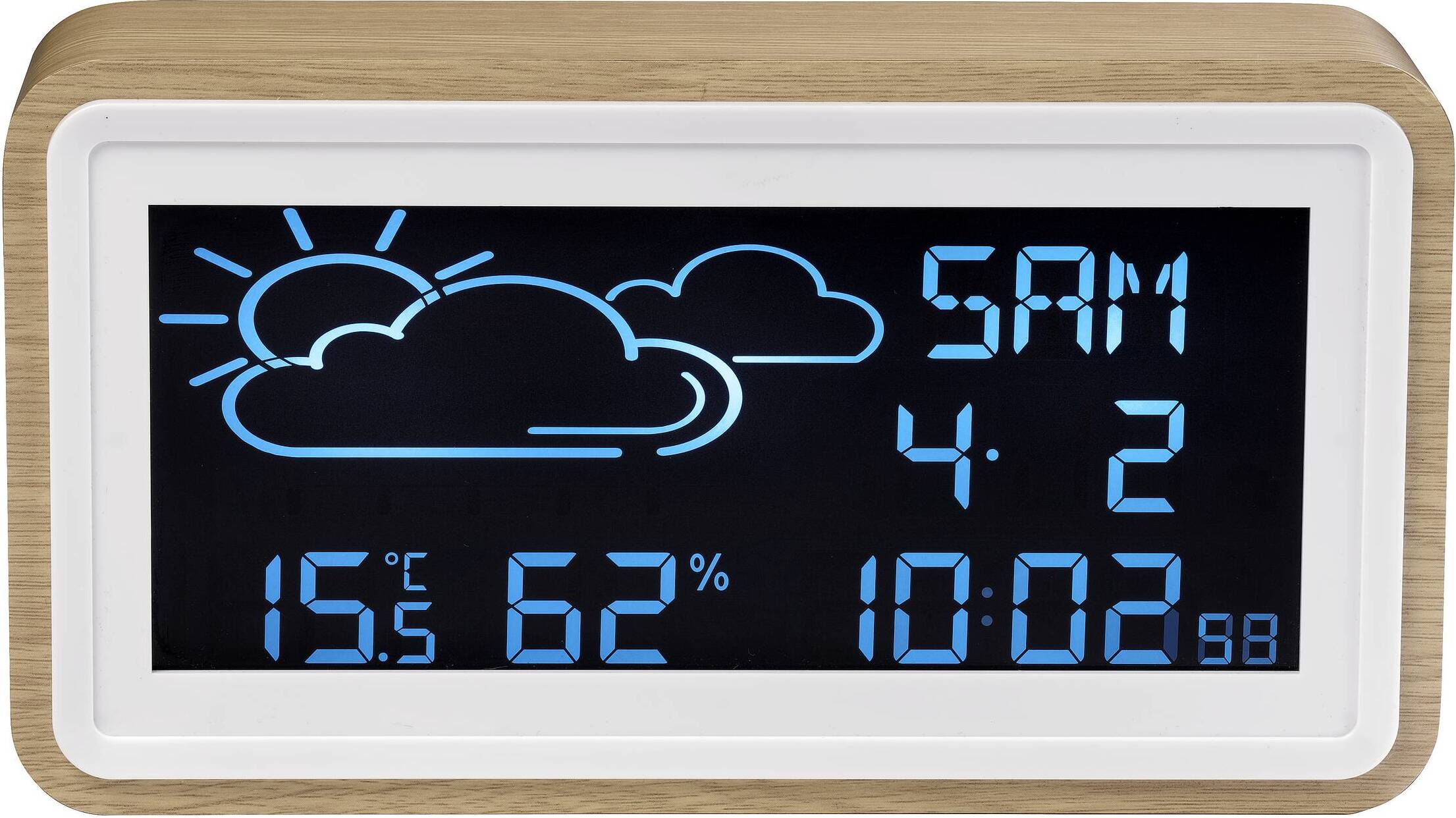 Denver WS-72, Holz, Innen-Hygrometer, Innen-Thermometer, Hygrometer, Thermometer, Hygrometer, Thermometer, MDF-Platten, 1%