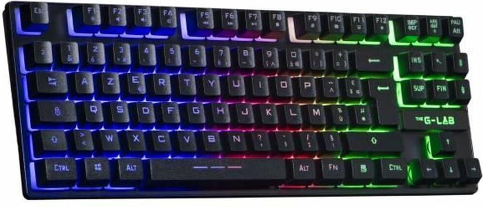 Gaming Tastatur The G-Lab KEYZ CAESIUM TKL WIRELESS Schwarz AZERTY