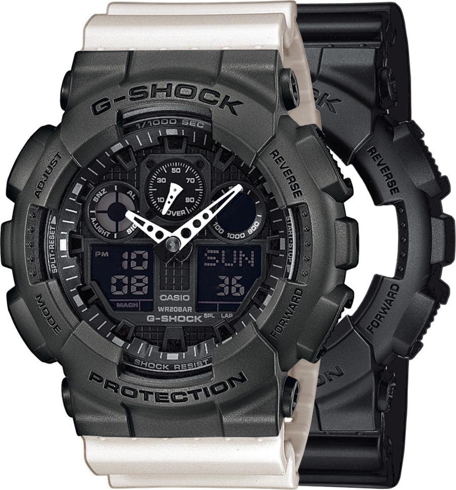Zegarek Casio G-Shock SET GA-100-1A1ER + BEZEL 10467795 + PASEK 10395227 20BAR