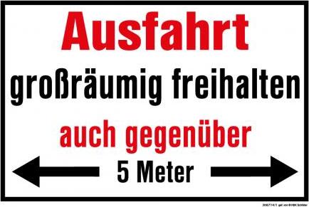 HSK Hinweisschild Schild - Ausfahrt großräumig freihalten auch gegenüber 5m - 308714/1 Gr. ca. 30 x 20 cm