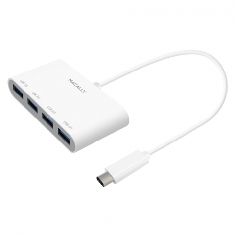 Macally - Hub 3.1 USB -C (4x USB A) (biela)