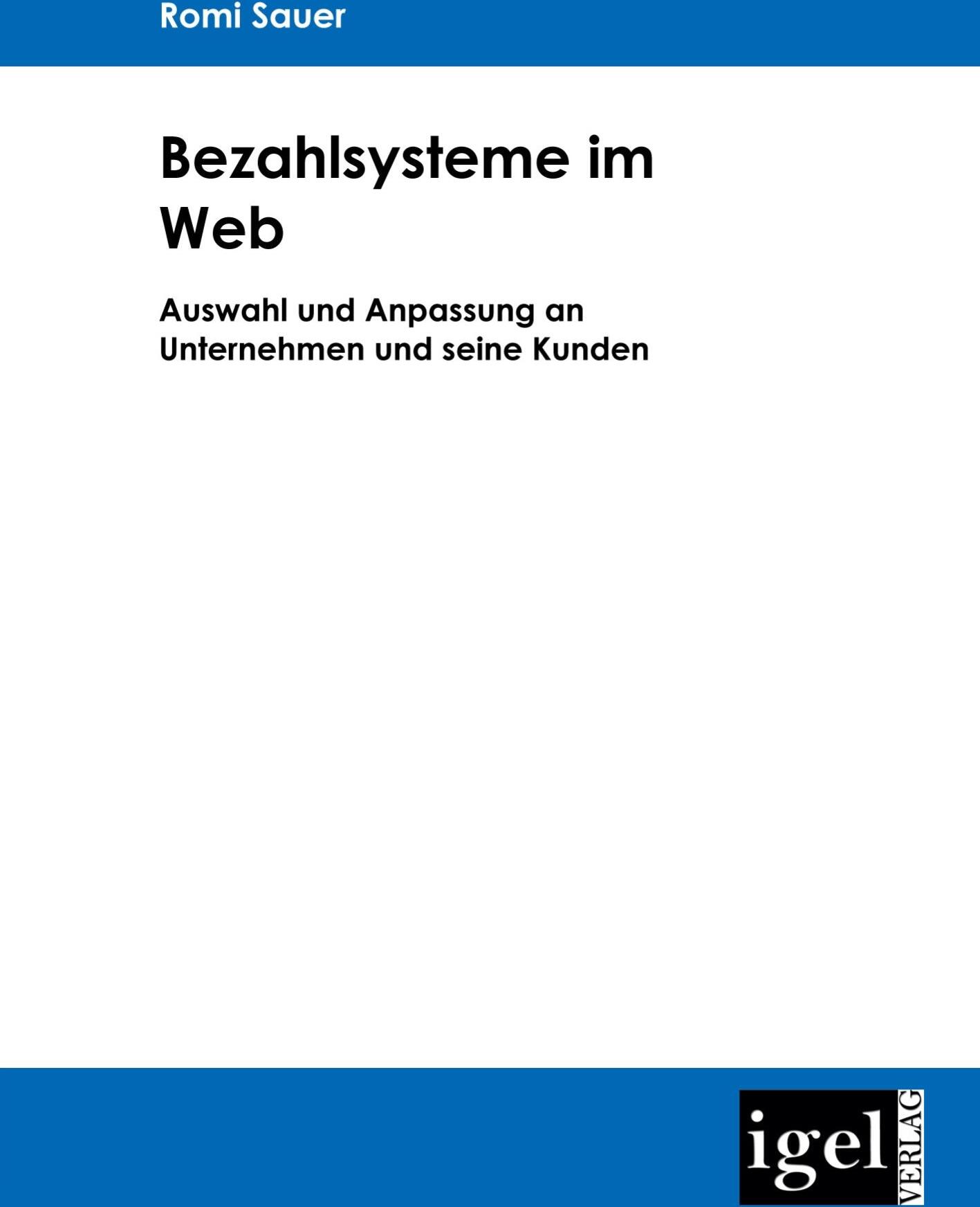 Igel Verlag Bezahlsysteme im Web