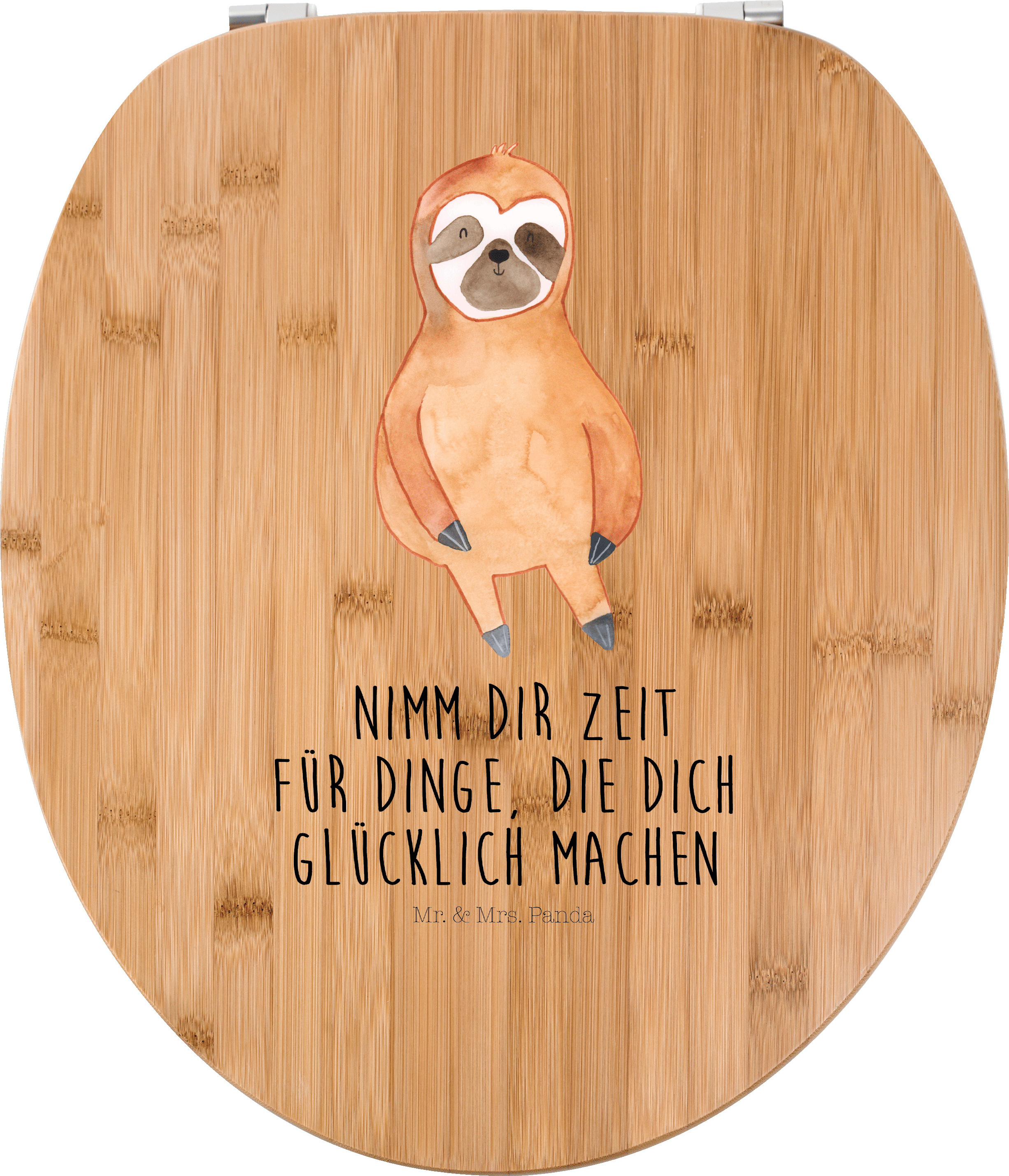 Mr. & Mrs. Panda Toilettendeckel Faultier Zufrieden - Transparent - Geschenk, Klodeckel, Pause, WC Deckel, Glück, Brille, Deko, Zufriedenheit, Klo-Deckel, Klositz PD-998687-STANDARD