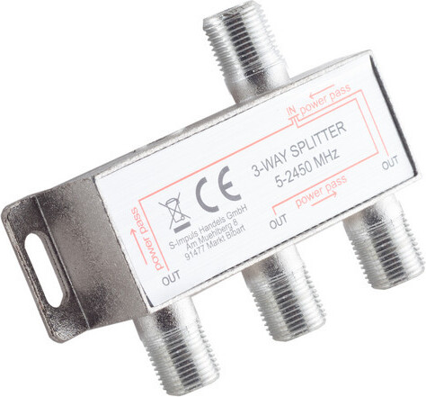 Kabelbude.eu F-Serie; Stammverteiler 3-fach; 5-2400 MHz DC 85dB KB85555-A02