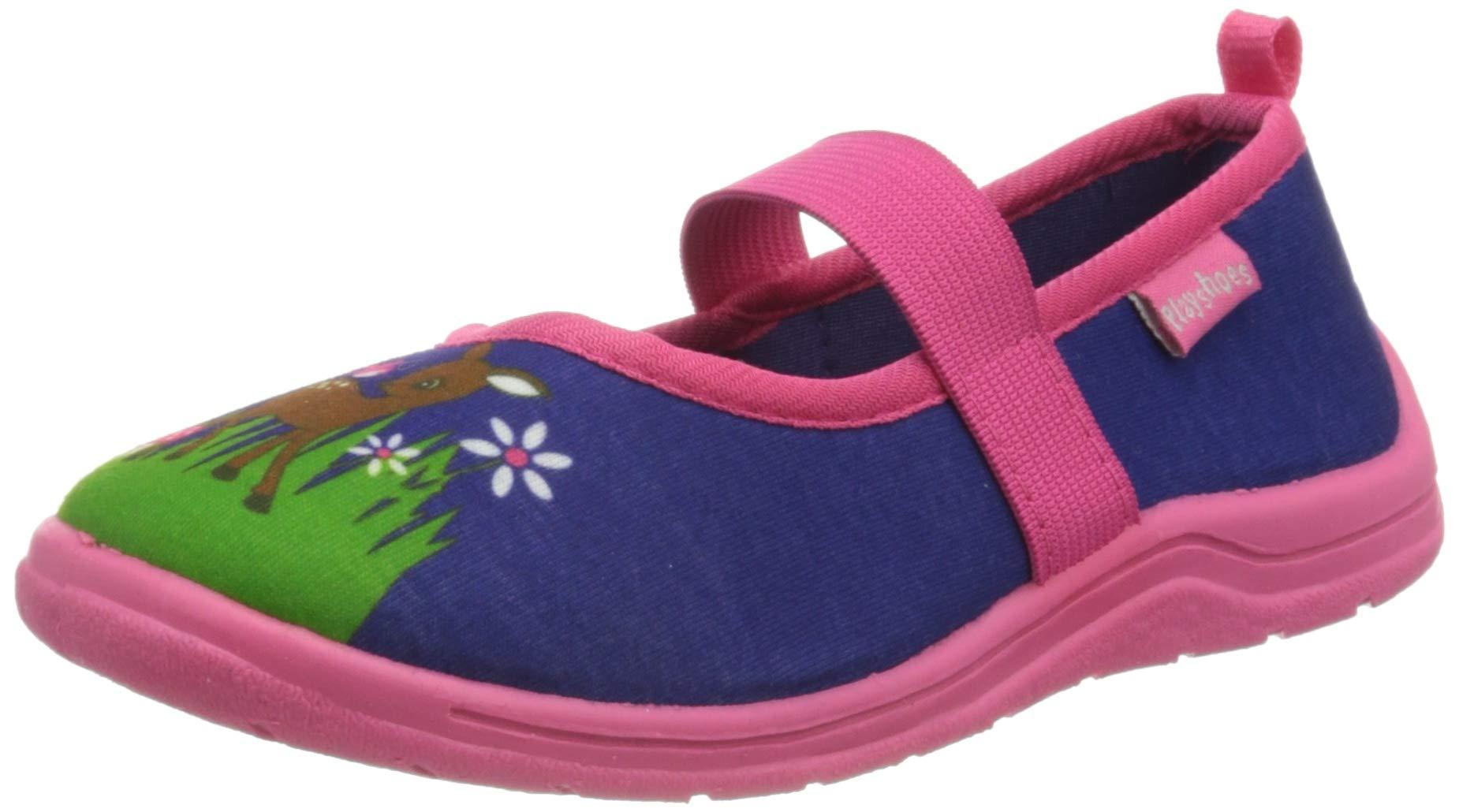 Playshoes Hausschuhe Uni Kinder Hausschuh, Reh, 32/33 EU