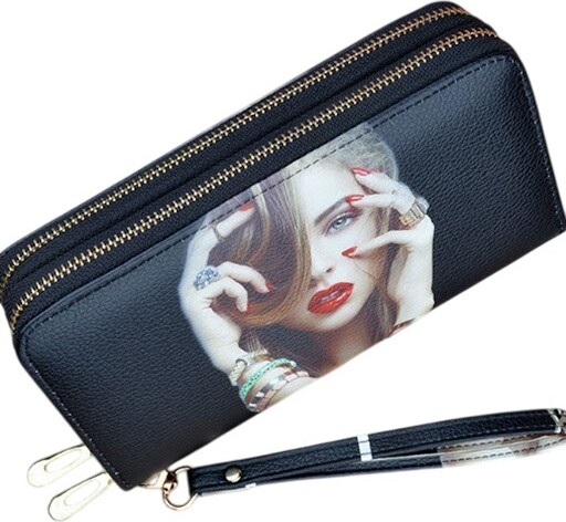 HARAHU Elegante Damen Geldbörse Rorry in Schwarz mit Kunstmotiv KP35831