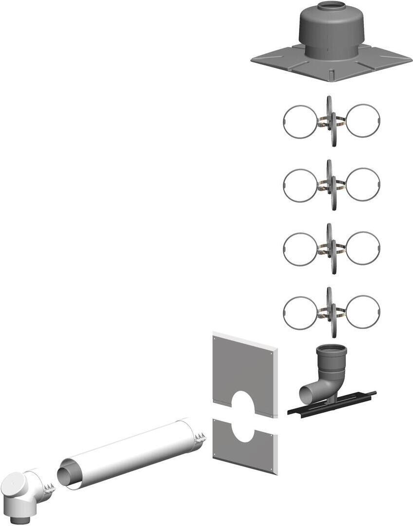 Atec Abgas-Technologie Atec Schacht-Set PolyTwin mit Verbind Kunstst. DN 60/100 - DN 80 580