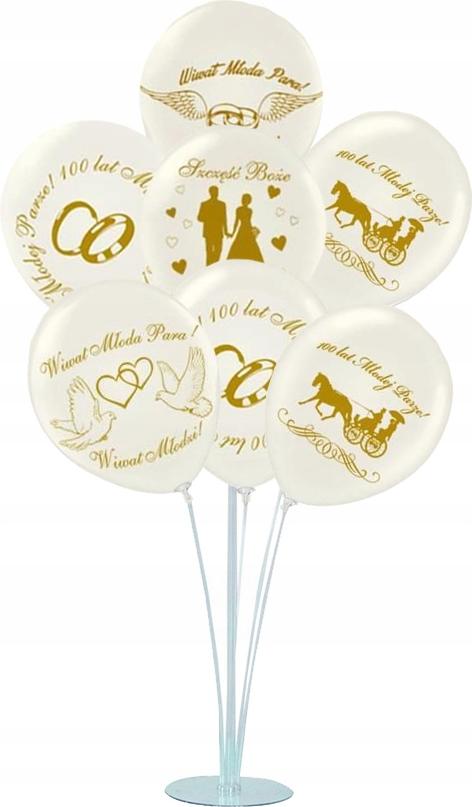 Unbekannt Ballonständer und 7 Hochzeitsballons