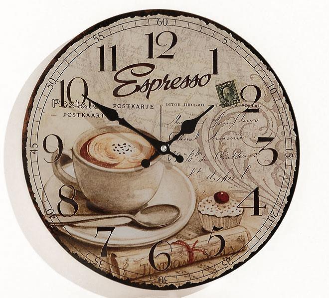 Wanduhr Restaurant Küchen Deko  Kaffee Cappuccino Moka Espresso Wand Acryl Uhr 