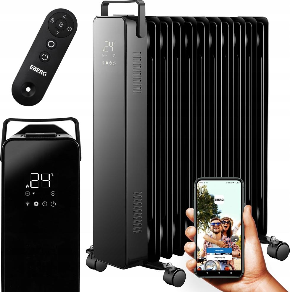 Elektrický olejový ohrievač 2500W sklo s termostatom ECO 11 rebier WiFi