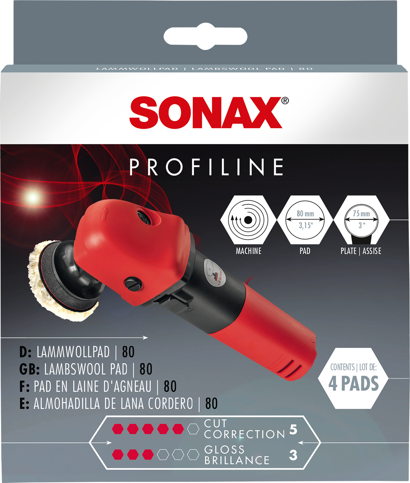SONAX LammwollPad 80 (4er Pack) 04941410
