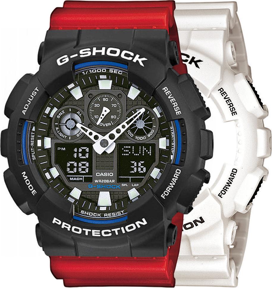 Hodinky Casio G-Shock SET GA-100B-7AER + BEZEL 10508136 + PÁS 10395226 20BAR