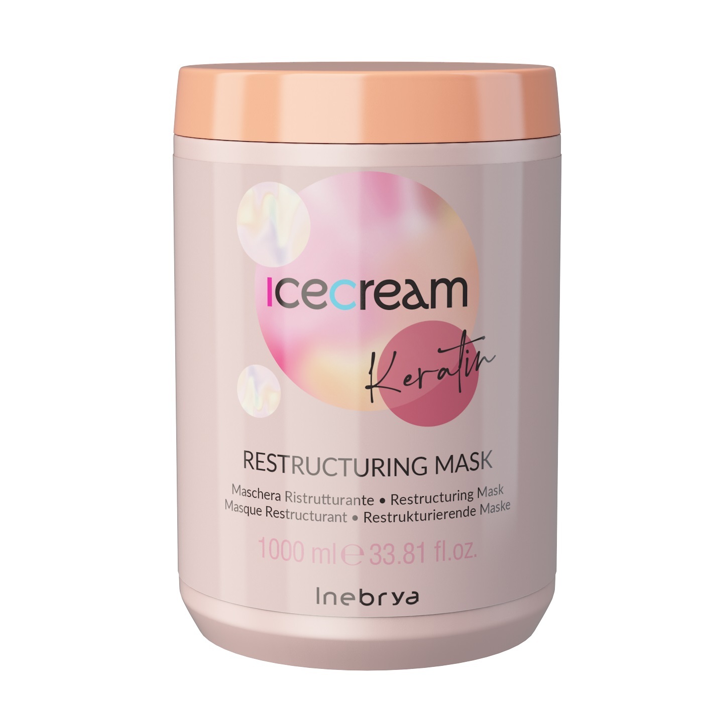 Maska Na Vlasy Inebrya Ice Cream s Keratínom, Vyživujúca a Ochranná, 1000ml