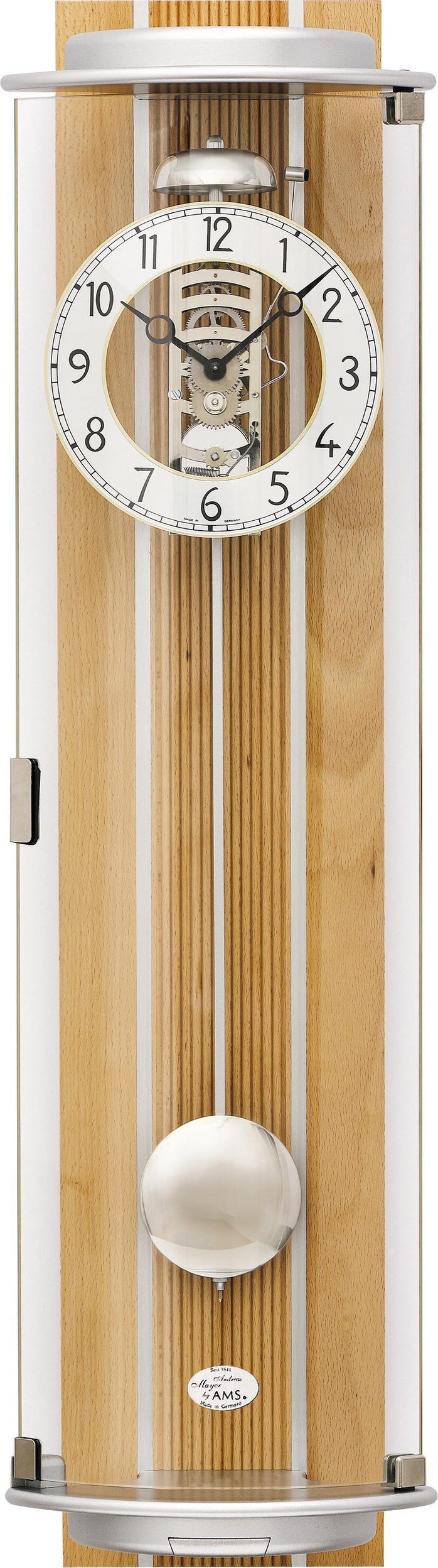 AMS 2715/18 Regulateur Regulator mit Pendel mechanisch Holz Buche mit Glas 50228