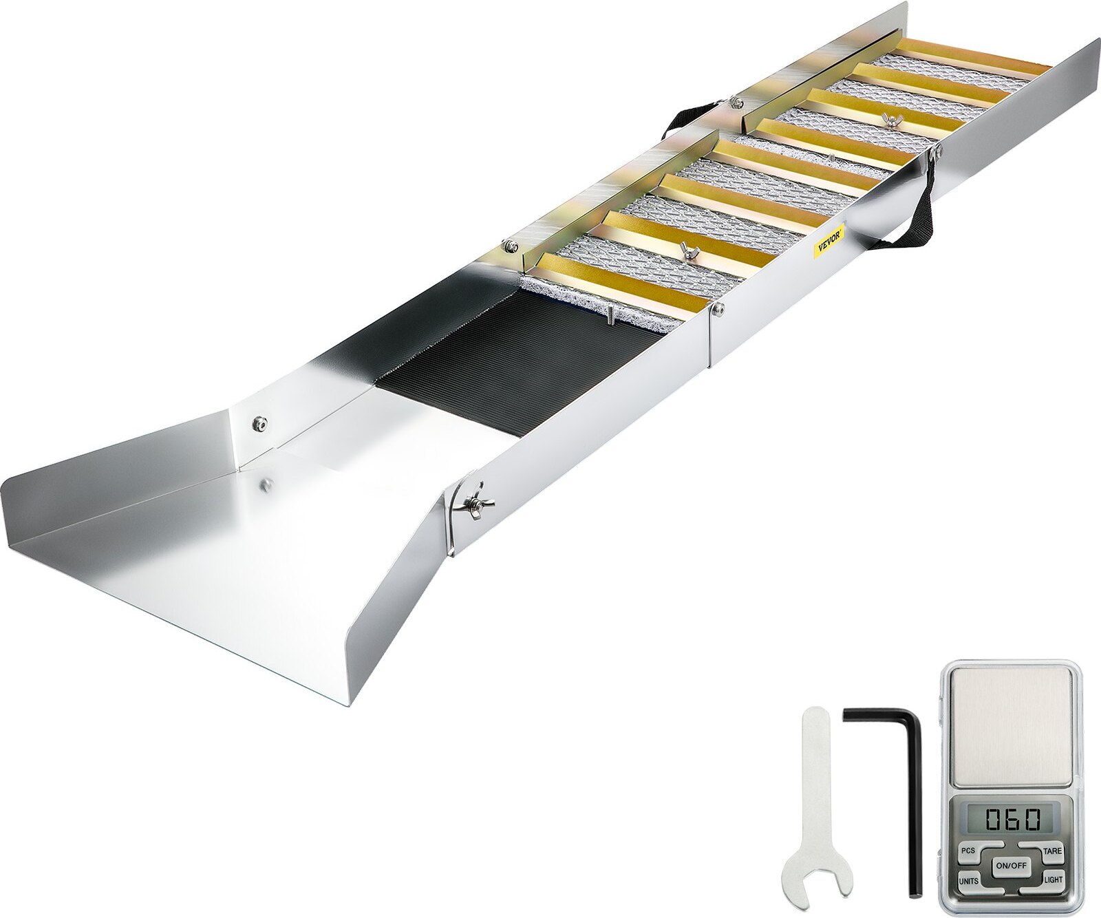 Zerbaco Faltbare Schleusenbox aus Aluminiumlegierung, Kompakte 127 cm Schleusenboxen für Gold, Leichte Goldschleusenausrüstung, Tragbare Schleusenboxen mit Bergmannsmoos, Fluss, Bach usw. VV-JH-TJC50