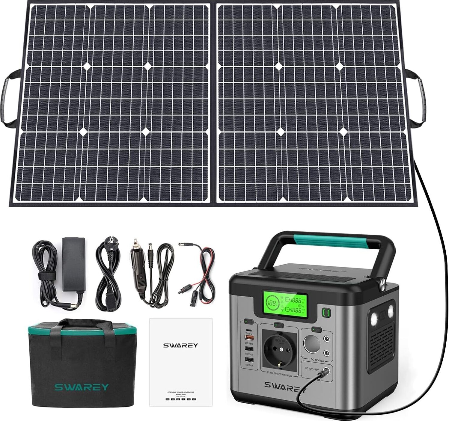 Generátor Solárna Stanica SWAREY 518Wh+100W Solar
