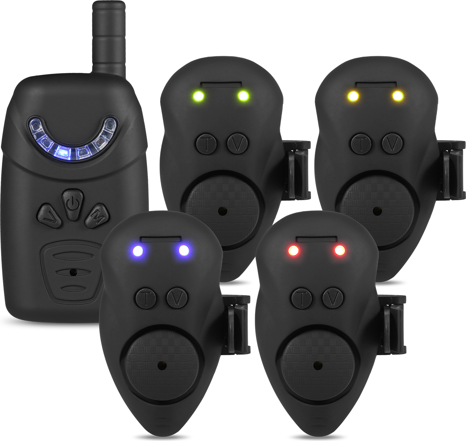 Lixada Angelkoeder-Alarm-Set mit tragbarer Tasche Angelkoeder-Alarm-Set Leuchtende Angelkoeder-Anzeige Digitales Angel-Alarm-Kit Koeder-Alarm Leuchtende Angelkoeder-Anzeige