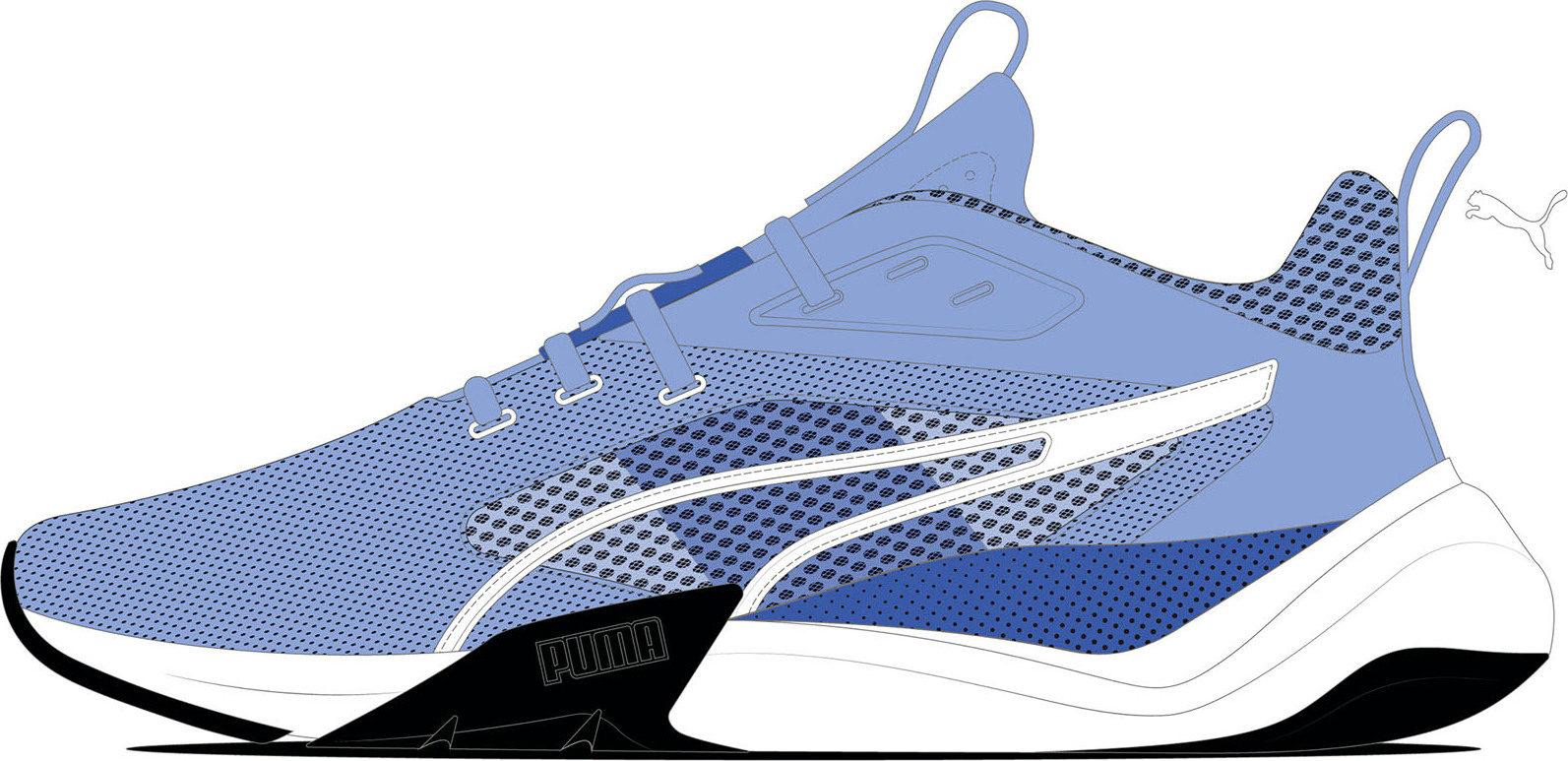 Puma Fitnessschuhe Zora Damen, blau, 42,5 386274-09