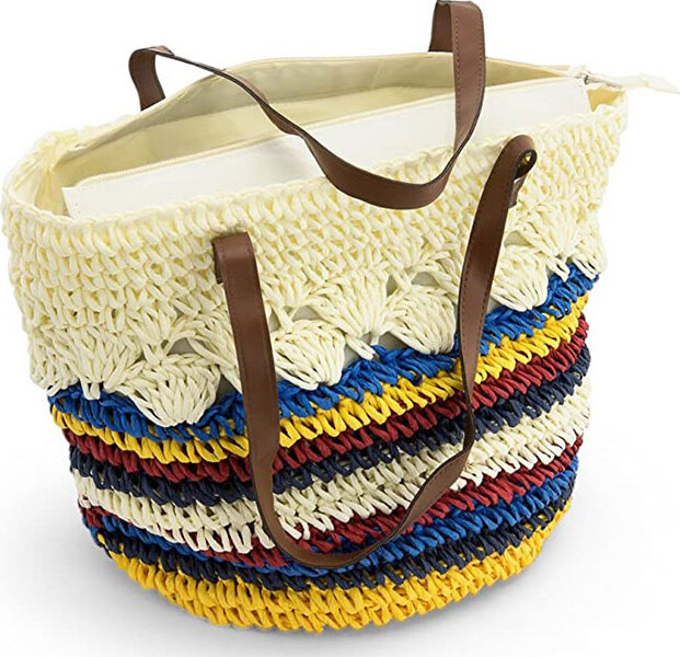 Dreiklang Strandtasche Tijuana bunte Streifen Offwhite DK-TA7-63