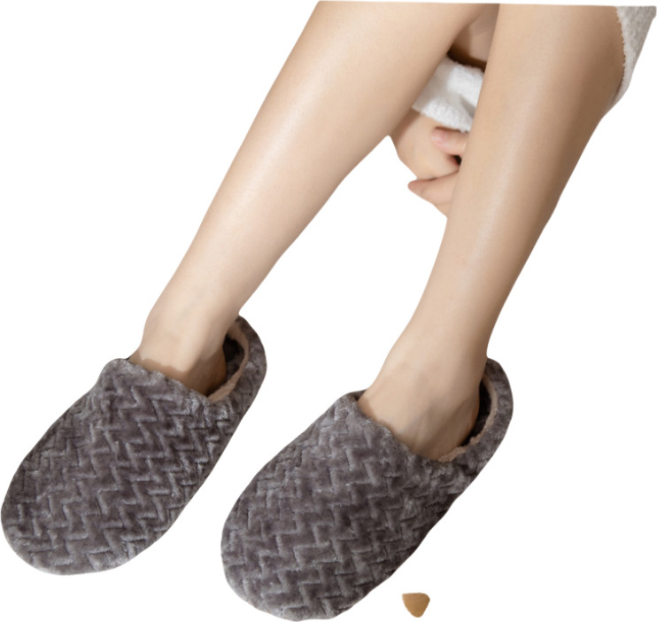 INF Winter Indoor Home Baumwollpantoffeln Grau S 327367