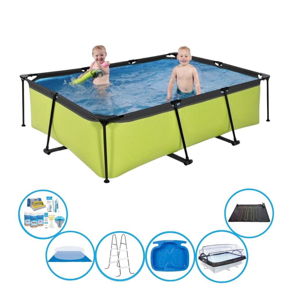 EXIT Bazén vápno - 220x150x60 cm - Rám bazéna - Vrátane toebehoren