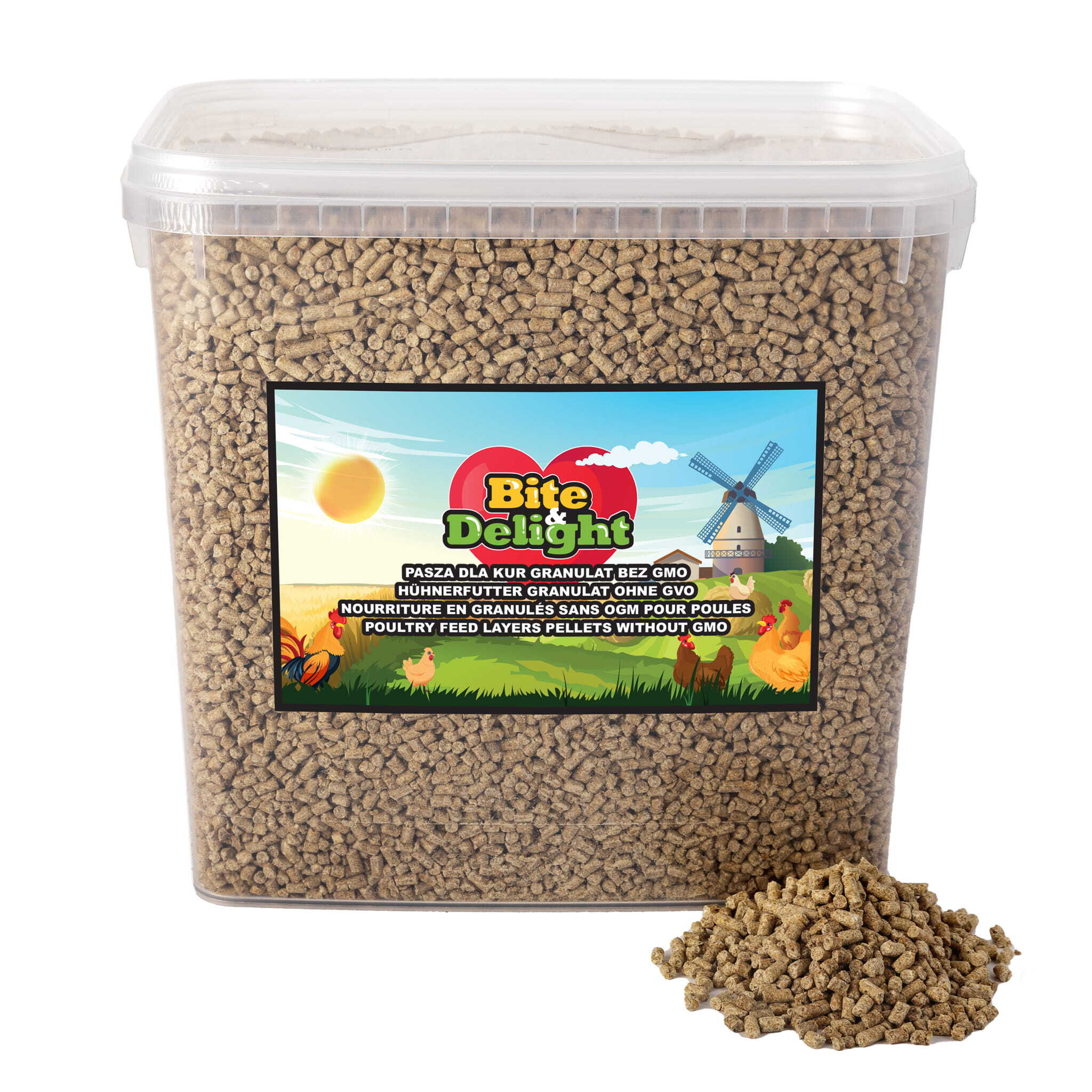 Bite Delight Bite&Delight Legehennenfutter 7kg/10L– Gentechnikfrei, nährstoffreich & calciumhaltig für stabile Eierschalen & hohe Legeleistung