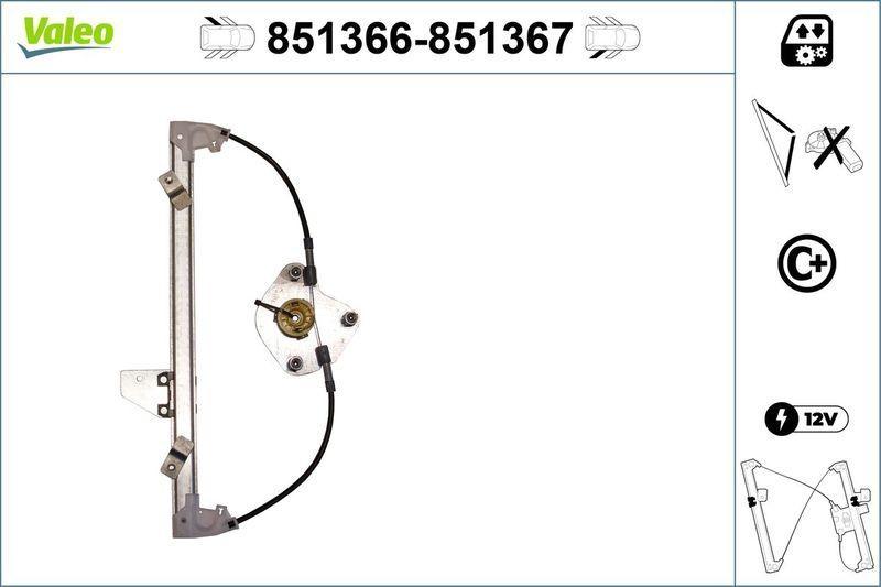 VALEO Fensterheber Hinten links für Fahrzeuge mit Fensterheber-Automatikfunktion 851366