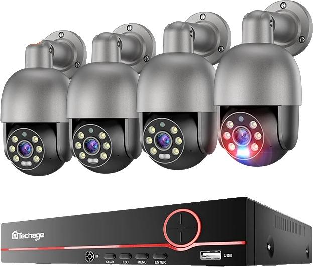 Bezpečnostný kamerový systém, 8 kanálov, plne farebné nočné videnie, 8CH 4 kamery 5MP, žiadne