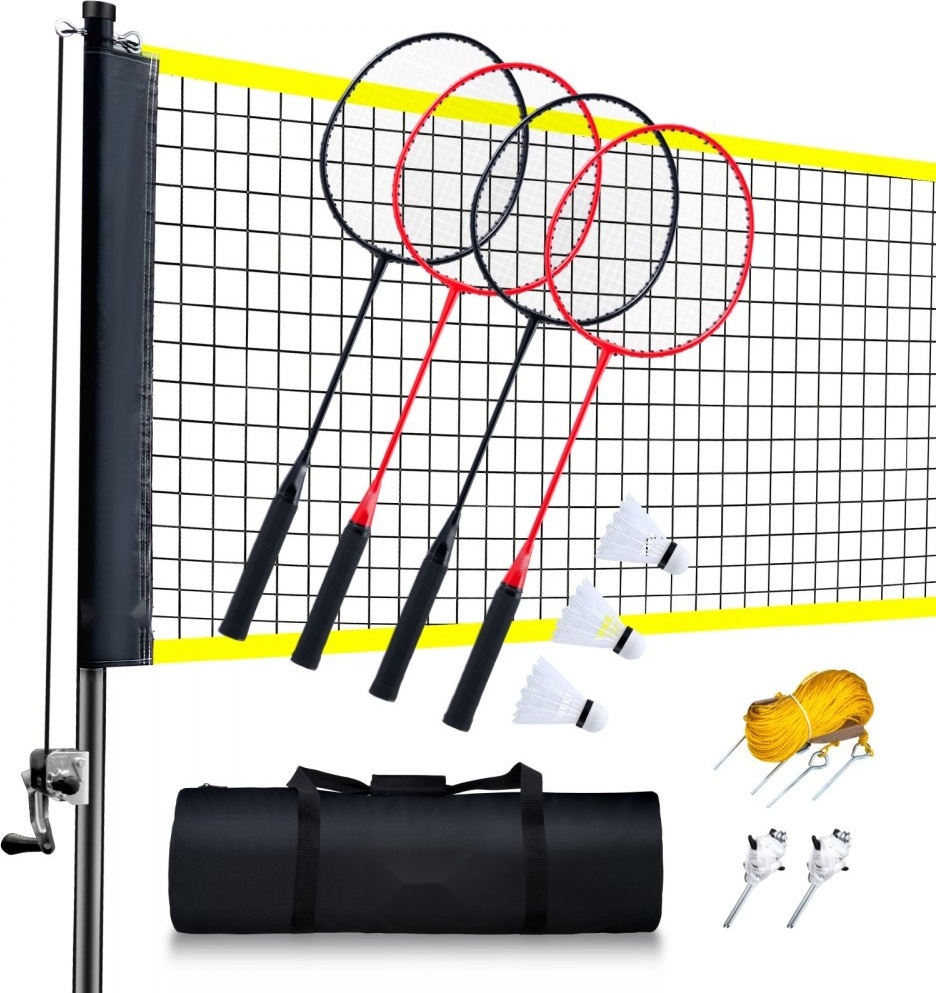 StarTech Badmintonnetz-Set für den Außenbereich - ideales Badmintonnetz für Garten, Strand & Park - inkl. 4 Eisenschlägern, 3 Nylon-Federbällen und Tragetasche - für Erwachsene & Kinder ZCGSSYMQW2026MC61V0