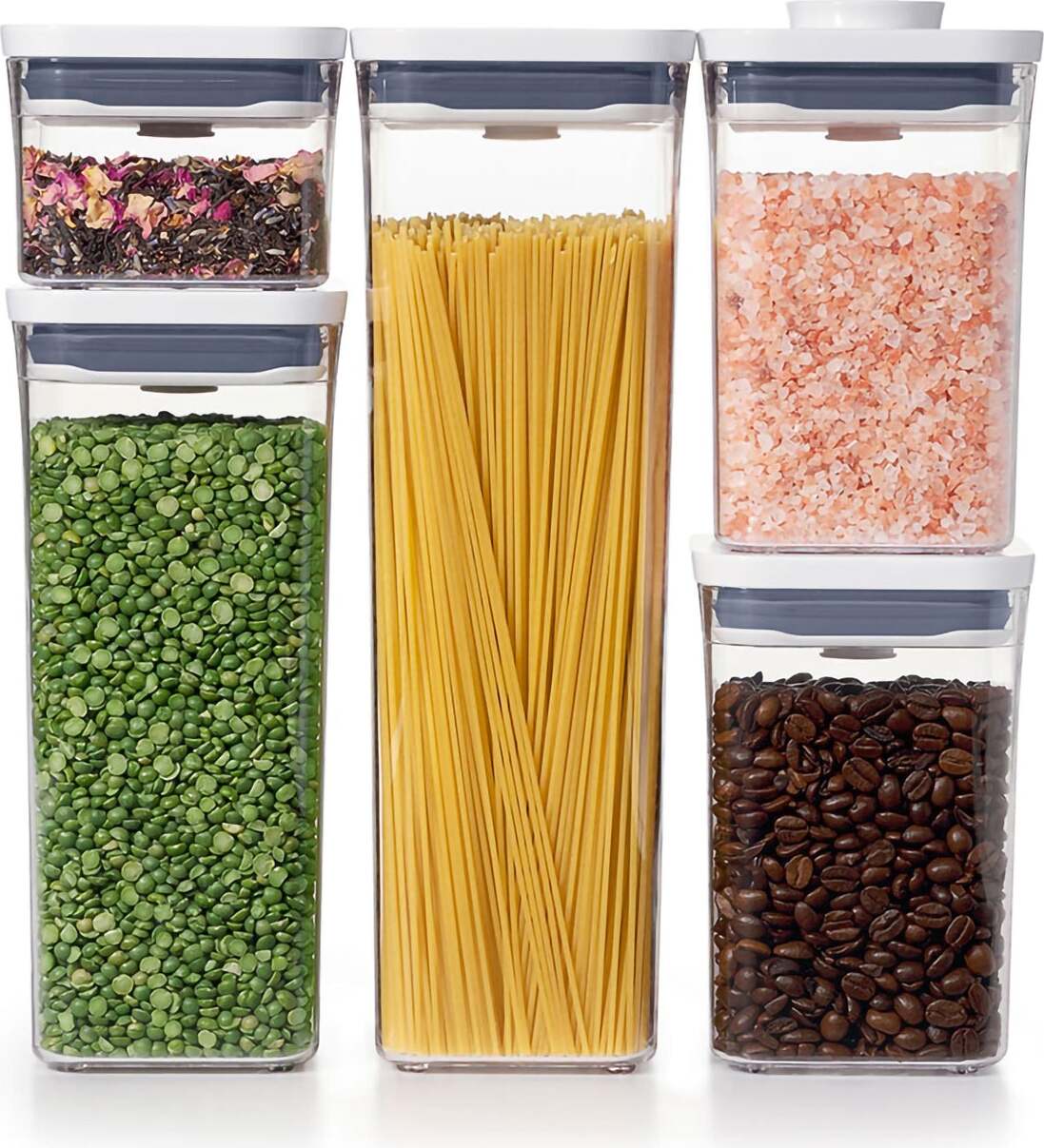 OXO – 5er-Set POP-Behälter 0,4 l - 1,1 l - 1,7 l - 2,1 l aus BPA-freiem Kunststoff OX11235900