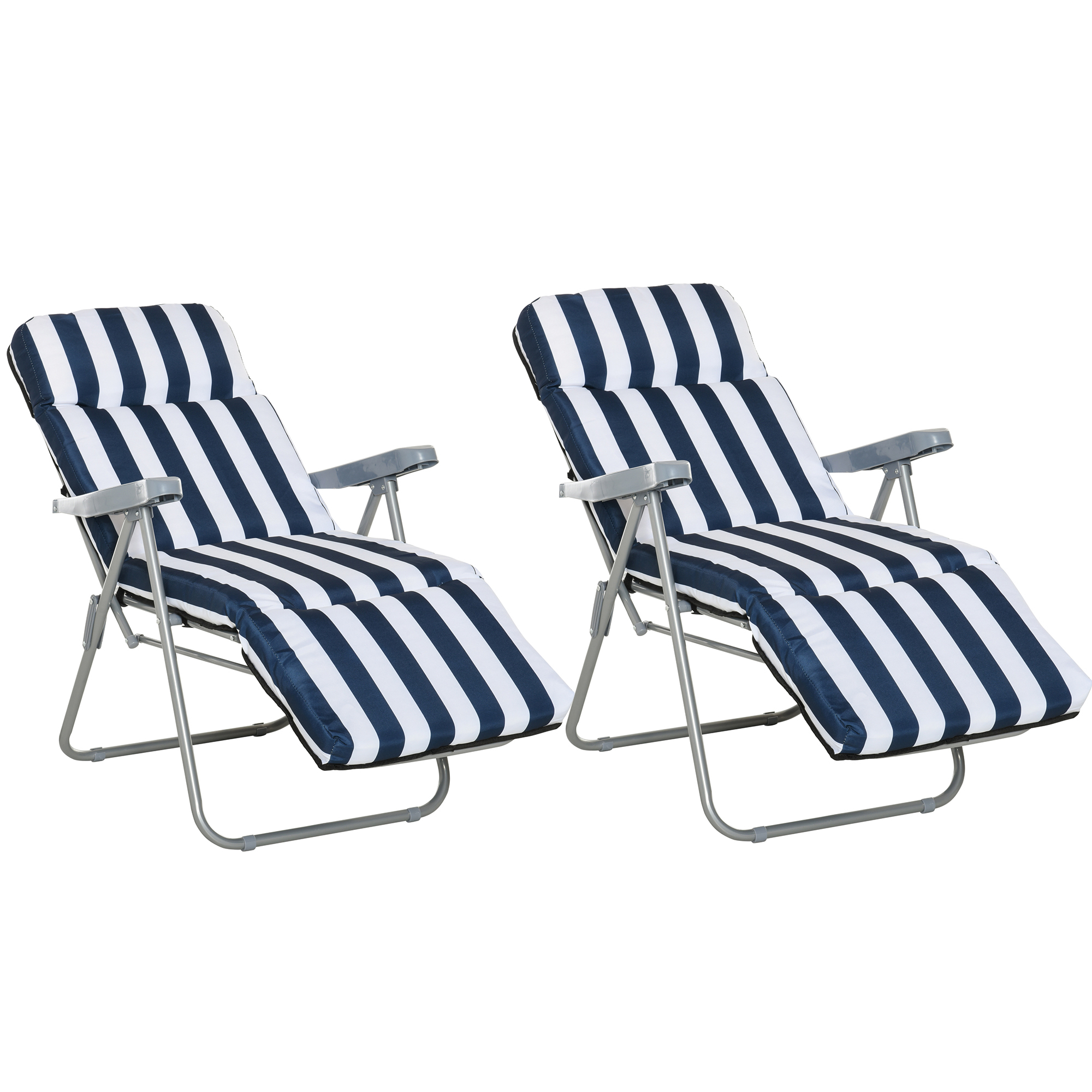 Outsunny Klappstühle 2er Set – Campingstühle Mit Netzstoff & Armlehnen (bis 120 Kg)