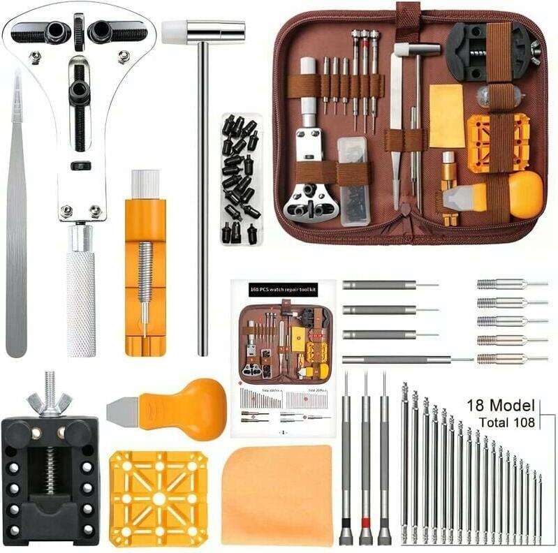 Mmgoqqt Uhrenwerkzeuge, Uhrenset, Uhrenreparaturset zum Wechseln von Uhrenarmbändern, Wechseln der Uhrenbatterie Kau-LA-25084-49