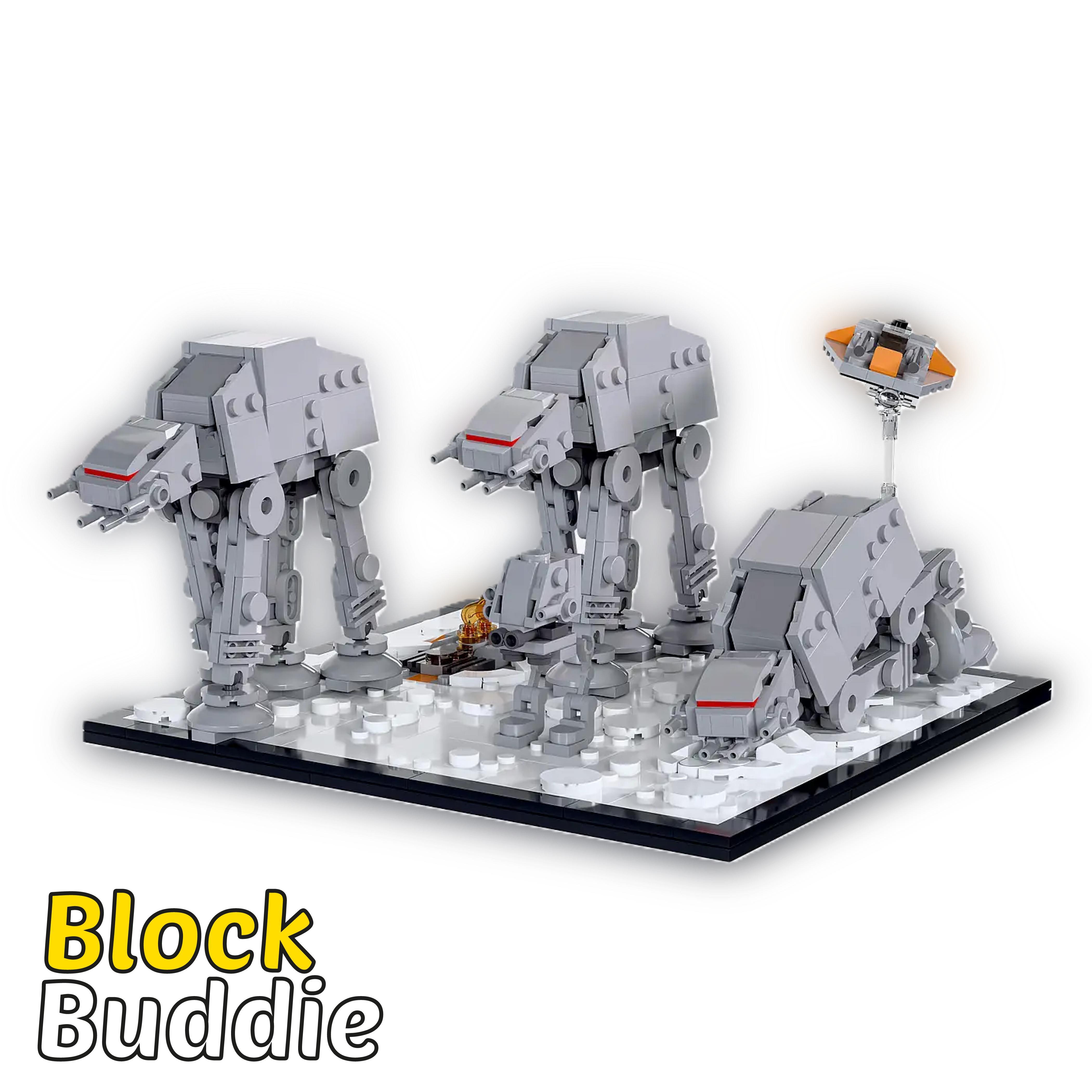 Modbrix Star Wars Hoth Schlacht Mini-Diorama - 806 Teile Klemmbaustein Set mit Präsentationsbasis
