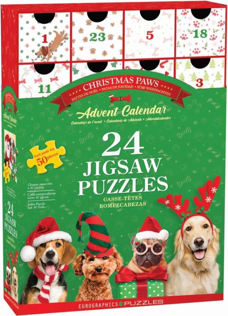 Puzzle adventný kalendár - 1200 dielikov Vianočné labky