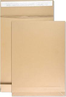 Akhan Netuno 50 x braune Faltentaschen DIN B4 250× 353 mm 130g Kapazität-Versandtaschen haftklebend Falten-Umschläge Briefumschläge B4 mit Bodenfalte Brief-Kuverts mit Falten große Umschlagtaschen 174853996