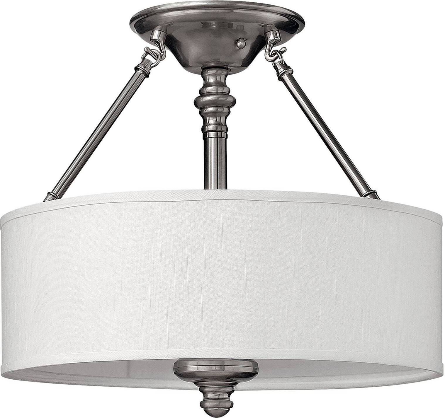 Hinkley Elstead Sussex Deckenleuchte E27 3-fach Nickel gebürstet HK-SUSSEX-SF