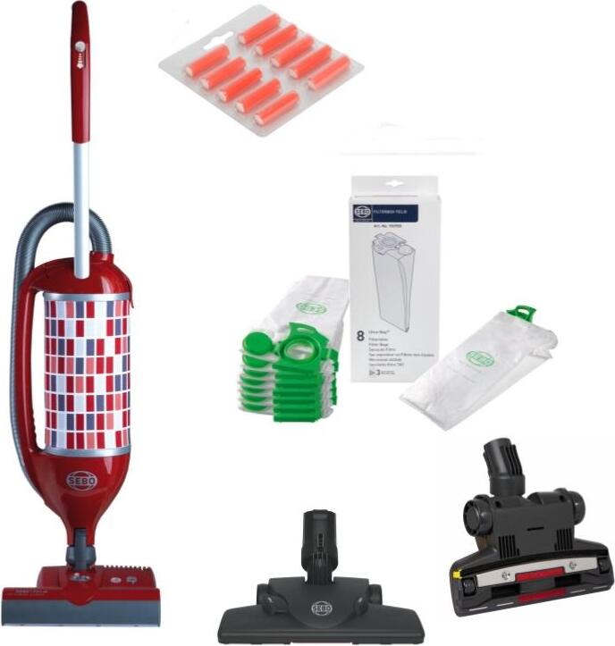 Sebo Felix 1 Premium Rosso Klopf-BÃ1/4rst-Sauger, 1175 Watt, Teppichreinigungsklasse B, Hartbodenreinigungsklasse C