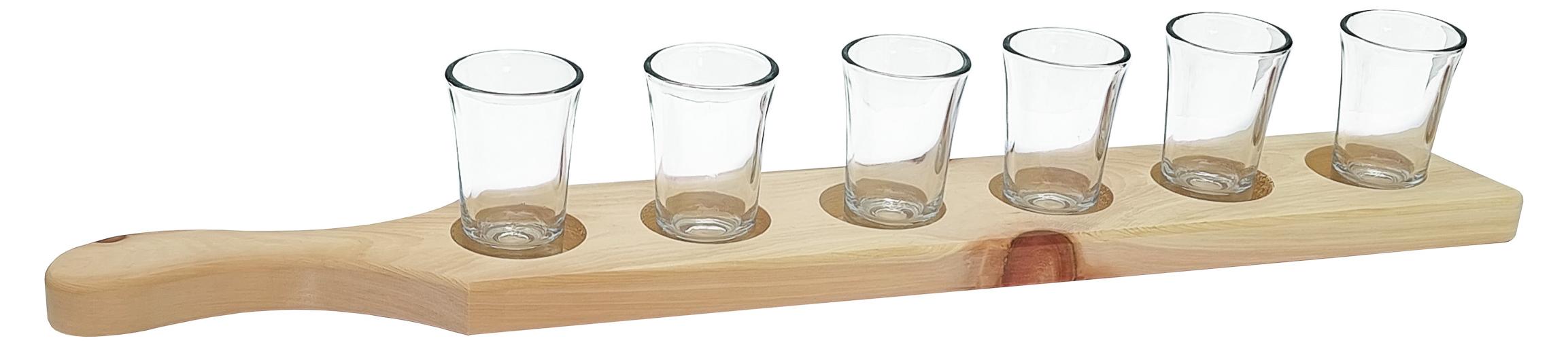 Erst-Holz Zirbenleiste für Schnaps mit sechs Gläsern 40.10-023 Erst-Holz®