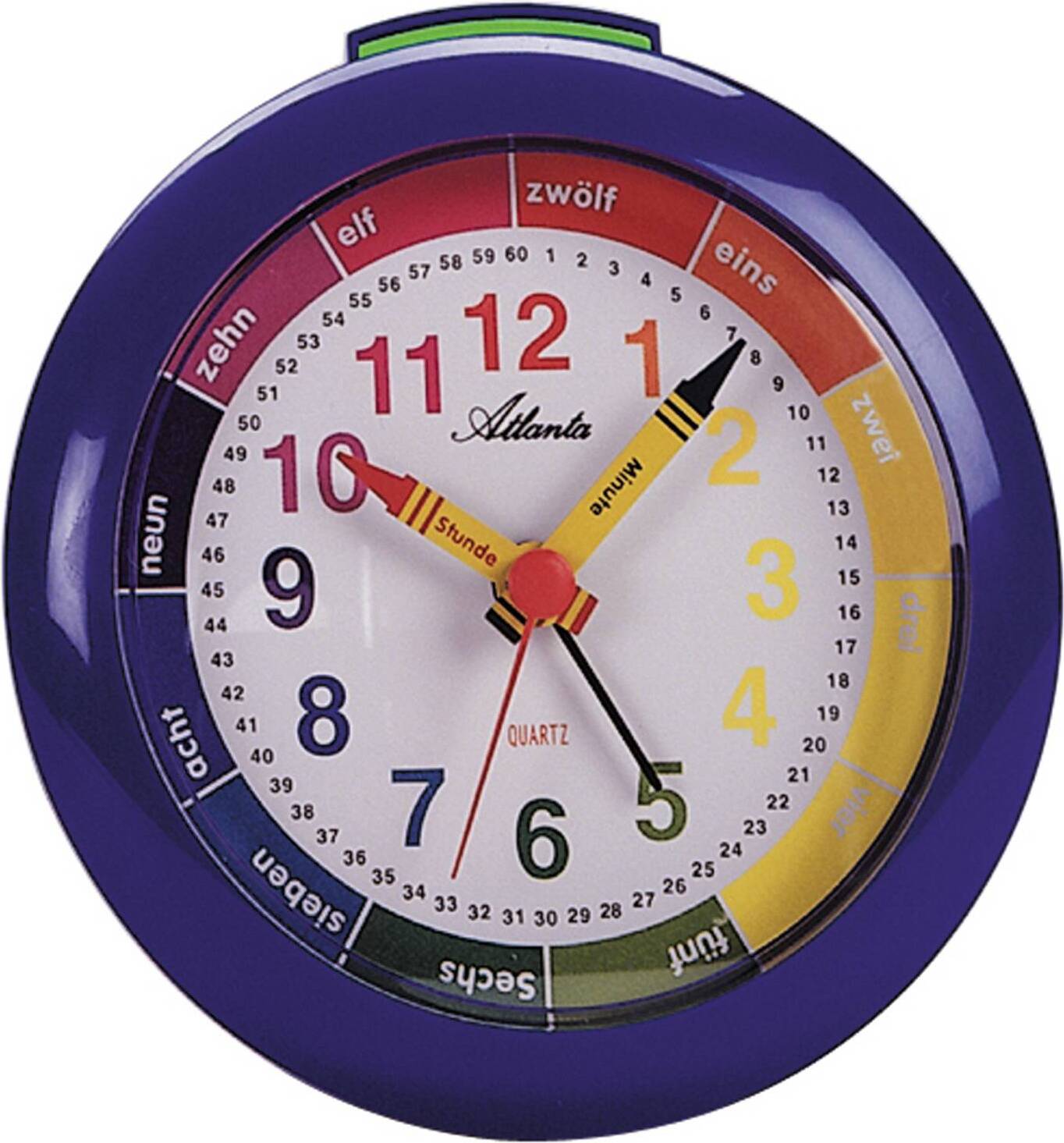 Atlanta 1265/5 Wecker Kinderwecker blau Lernwecker für Kinder 1265-5