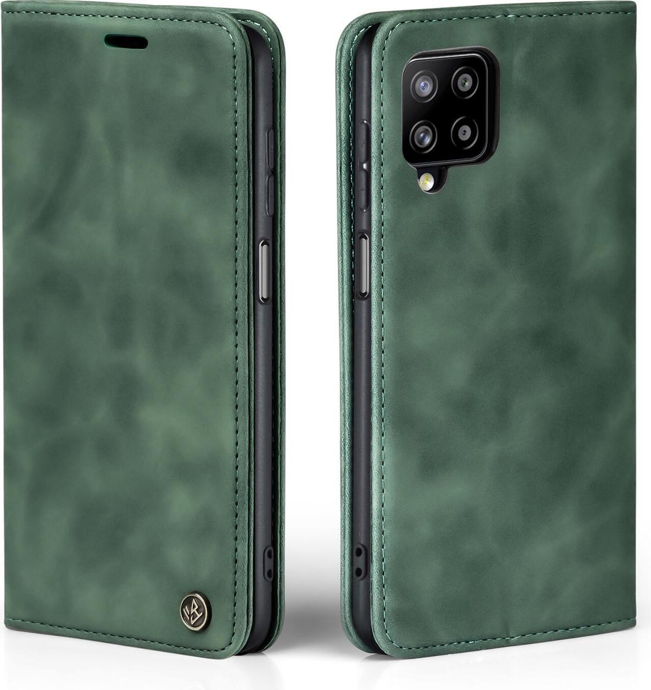 Handy Hülle für Samsung Galaxy A12 Grün Klapphülle Bookcase