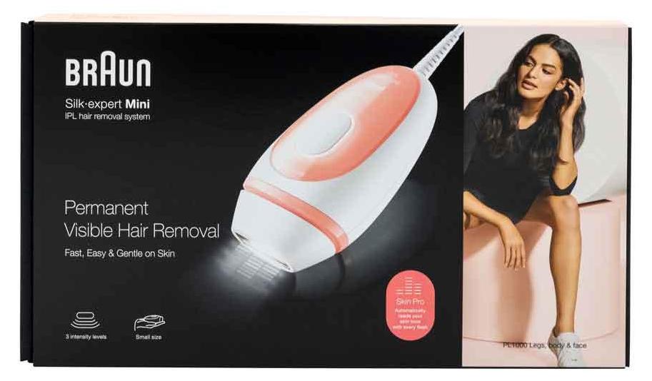 Braun Silk-expert Mini PL1000 IPL, Pink, Weiß, Lichtimpulstechnologie (IPL), AC