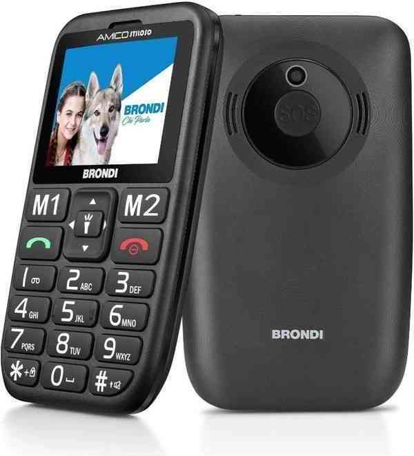 Brondi Amico Stiloso (Čierny) - Seniorský Mobilný Telefón
