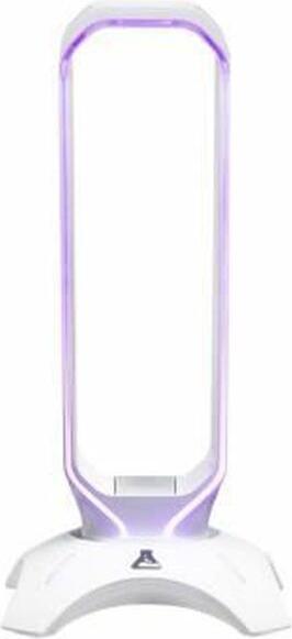 THE G-LAB K-Stand Radon - Herný stojan na slúchadlá - RGB podsvietenie, USB hub 2 x 2.0, protišmyková základňa - univerzálny držiak pre hráčov - slúchadlá pre PC PS4 Xbox One - biely