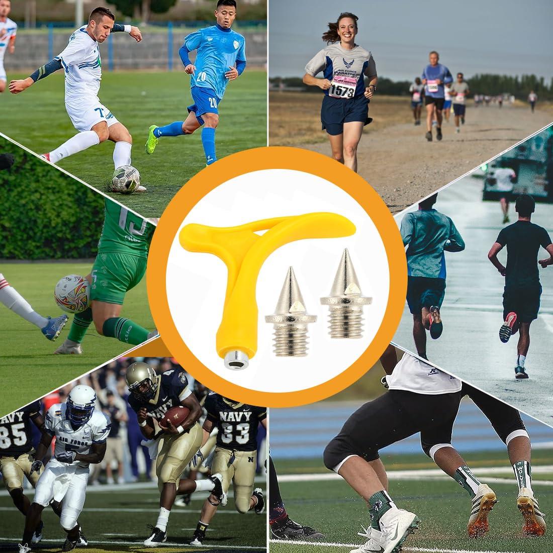 Markenlos 30 Stück Schuhspikes mit 6 mm rostfreien Stahlspikes und 1 Schlüssel - Ersatzspitzen für Sportschuhe und Jogging-Schuhe